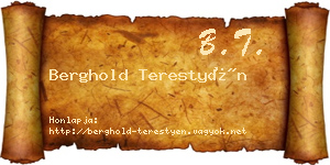 Berghold Terestyén névjegykártya